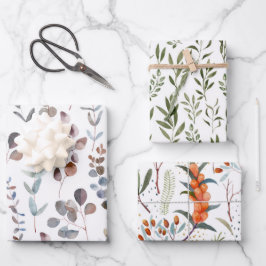 Elegant Waterverf Eucalyptus Patroon Inpakpapier Vel