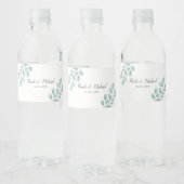 Elegant Waterverf Eucalyptus Persoonlijk huwelijk Waterfles Etiket (Flessen)