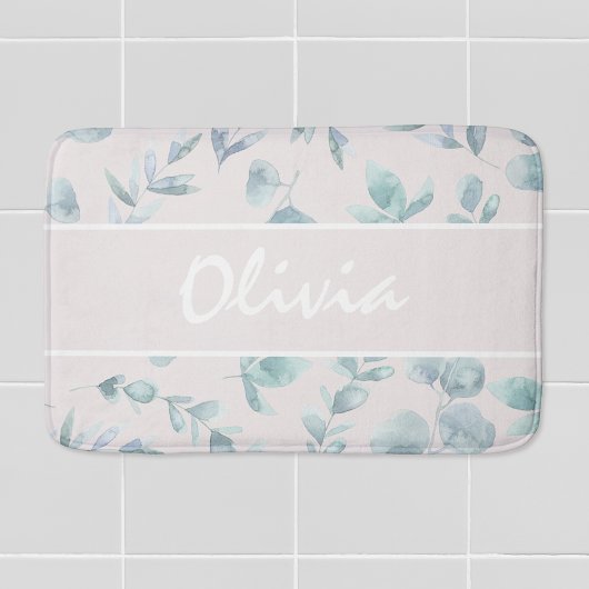 Elegant Waterverf Eucalyptus Persoonlijke benaming Badmat
