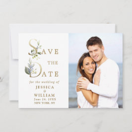 Elegant Waterverf Eucalyptus PHOTO Weddenschap Save The Date