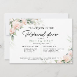 Elegant Waterverf Eucalyptus Rehearsal Dinner Kaart