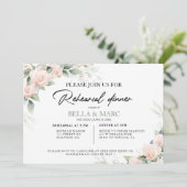 Elegant Waterverf Eucalyptus Rehearsal Dinner Kaart (Staand voorkant)