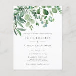 Elegant Waterverf Eucalyptus Rehearsal Dinner Uitnodiging Briefkaart<br><div class="desc">Nodig familie en vrienden uit voor uw evenement met dit elegante en minimalistische briefkaart van de groene repetitie voor het avondeten. Het bevat illustraties van de waterverf van eucalyptusbladeren. Personaliseer door namen, datum, tijd, plaats, adres en andere details toe te voegen. Deze eucalyptusrepetitie briefkaart is perfect voor de tuin- en...</div>