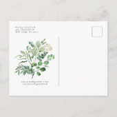 Elegant Waterverf Eucalyptus Rehearsal Dinner Uitnodiging Briefkaart (Achterkant)
