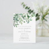 Elegant Waterverf Eucalyptus Rehearsal Dinner Uitnodiging Briefkaart (Staand voorkant)