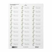 Elegant Waterverf Eucalyptus Retouradres Script Etiket (Full Sheet)