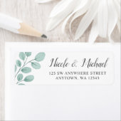 Elegant Waterverf Eucalyptus Return Address Etiket (Insitu)