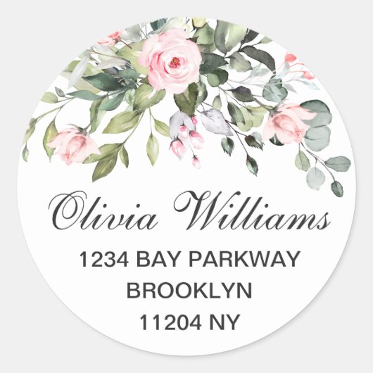 Elegant Waterverf Eucalyptus Return Address Label (Voorkant)