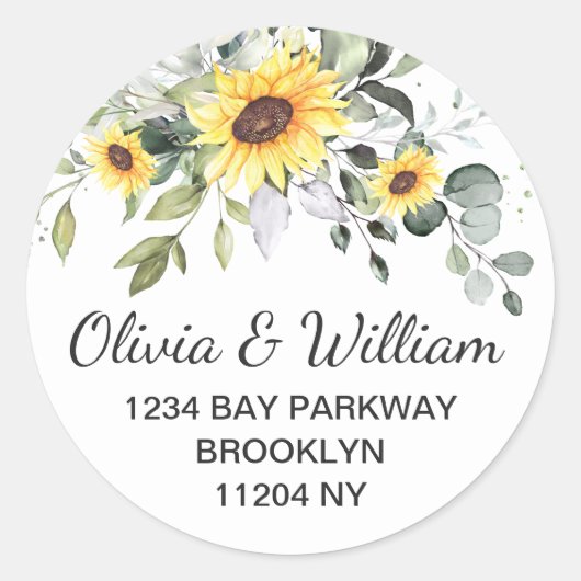 Elegant Waterverf Eucalyptus Return Address Label (Voorkant)