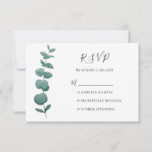 Elegant Waterverf Eucalyptus RSVP-kaart RSVP Kaartje (Voorkant)