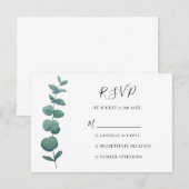 Elegant Waterverf Eucalyptus RSVP-kaart RSVP Kaartje (Voorkant / Achterkant)