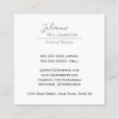 Elegant Waterverf Eucalyptus Sage Green Square Vierkante Visitekaartje (Achterkant)