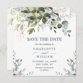 Elegant Waterverf Eucalyptus Save the Date (Voorkant / Achterkant)