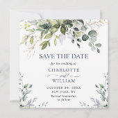 Elegant Waterverf Eucalyptus Save the Date (Voorkant)
