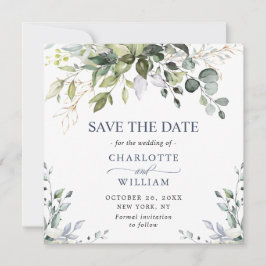 Elegant Waterverf Eucalyptus Save the Date
