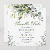 Elegant Waterverf Eucalyptus Save the Date (Voorkant / Achterkant)