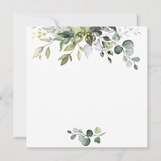 Elegant Waterverf Eucalyptus Save the Date (Achterkant)