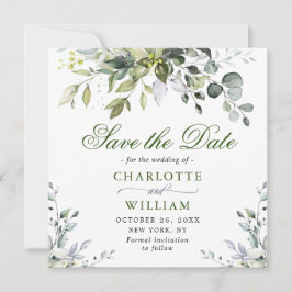 Elegant Waterverf Eucalyptus Save the Date