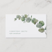 Elegant Waterverf Eucalyptus Simple Greenery Visitekaartje (Voorkant)