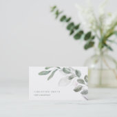 Elegant Waterverf Eucalyptus Simple Greenery Visitekaartje (Staand voorkant)