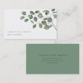 Elegant Waterverf Eucalyptus Simple Greenery Visitekaartje (Voorkant / Achterkant)