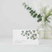 Elegant Waterverf Eucalyptus Simple Greenery Visitekaartje (Staand voorkant)
