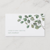 Elegant Waterverf Eucalyptus Simple Greenery Visitekaartje (Voorkant)
