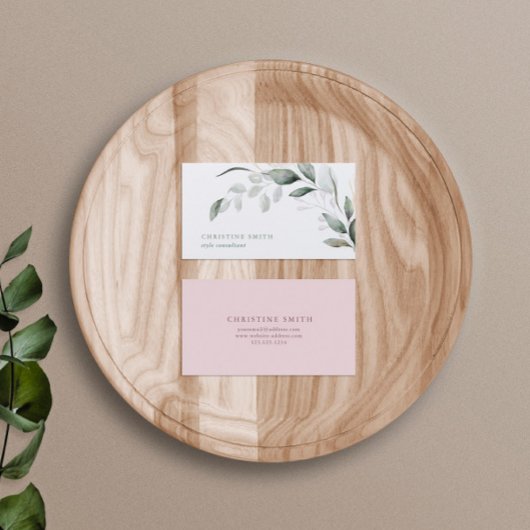 Elegant Waterverf Eucalyptus Simple Greenery Visitekaartje