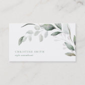 Elegant Waterverf Eucalyptus Simple Greenery Visitekaartje (Voorkant)