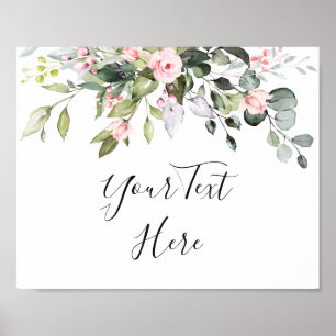 Elegant Waterverf Eucalyptus Trouw Aangepast Bord Poster