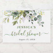 Elegant Waterverf Eucalyptus Vrijgezellenfeest Cha Sparkling Wijnetiket (Enkel label)