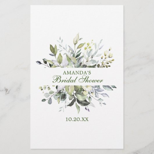 Elegant Waterverf Eucalyptus Vrijgezellenfeest Gam (Achterkant)