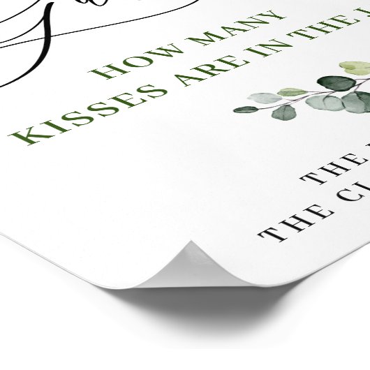 Elegant Waterverf Eucalyptus Vrijgezellenfeest Pos Poster (Hoek)