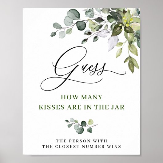 Elegant Waterverf Eucalyptus Vrijgezellenfeest Pos Poster (Voorkant)