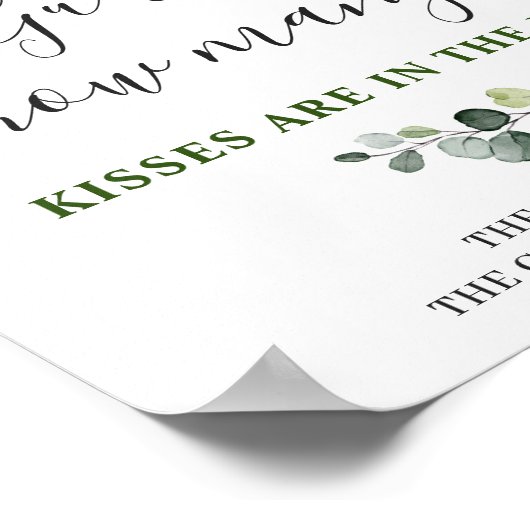 Elegant Waterverf Eucalyptus Vrijgezellenfeest Pos Poster (Hoek)