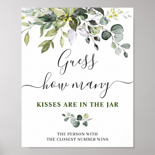 Elegant Waterverf Eucalyptus Vrijgezellenfeest Pos Poster (Voorkant)