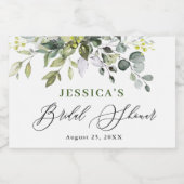 Elegant Waterverf Eucalyptus Vrijgezellenfeest Sparkling Wijnetiket (Enkel label)