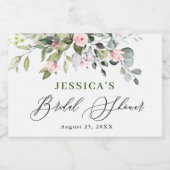 Elegant Waterverf Eucalyptus Vrijgezellenfeest Sparkling Wijnetiket (Enkel label)