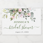 Elegant Waterverf Eucalyptus Vrijgezellenfeest Sparkling Wijnetiket (Enkel label)