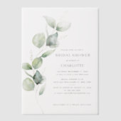 Elegant Waterverf Eucalyptus Vrijgezellenfeest Vellum Uitnodigingen (Voorkant)