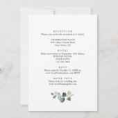 Elegant Waterverf Eucalyptus Weddenschap Details Kaart (Achterkant)