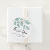 Elegant Waterverf Eucalyptus Weddenschap Hartelijk Bedankjes Labels (In situ)