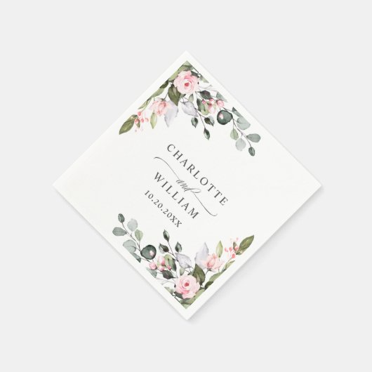 Elegant Waterverf Eucalyptus Weddenschap Napkin Servet (Hoek)