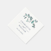 Elegant Waterverf Eucalyptus Weddenschap Paper Servet (Hoek)