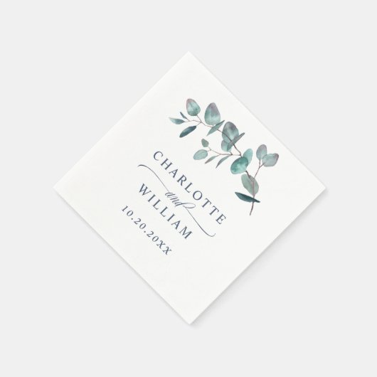 Elegant Waterverf Eucalyptus Weddenschap Paper Servet (Hoek)
