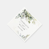 Elegant Waterverf Eucalyptus Weddenschap Paper Servet (Hoek)