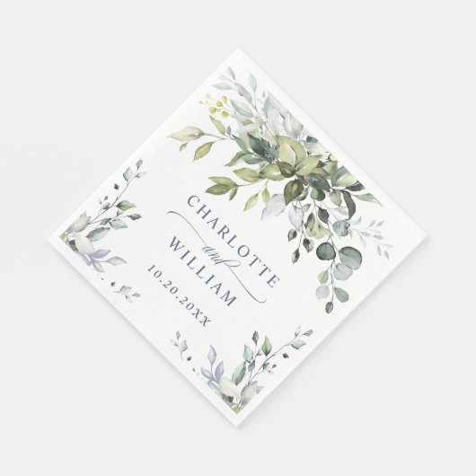 Elegant Waterverf Eucalyptus Weddenschap Paper Servet