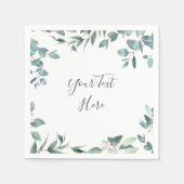 Elegant Waterverf Eucalyptus Weddenschap Paper Servet (Voorkant)