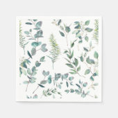Elegant Waterverf Eucalyptus Weddenschap Paper Servet (Voorkant)