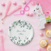 Elegant Waterverf Eucalyptus Weddenschap Papieren Bordje (Feest)